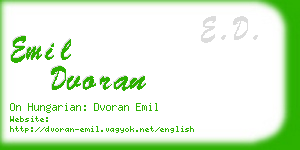 emil dvoran business card